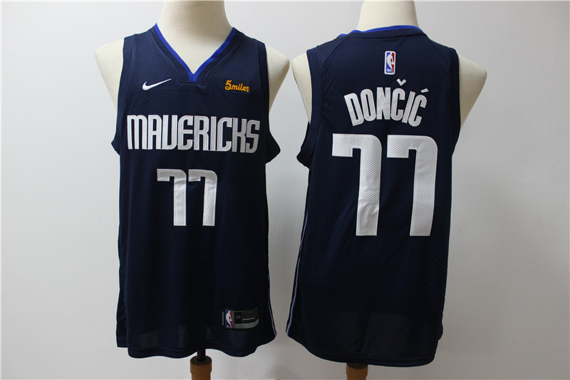 Men Dallas Mavericks #77 Doncic Blue City Edition Game Nike NBA Jerseys 2